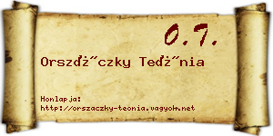 Orszáczky Teónia névjegykártya